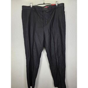 Stacy Adams Mens Black Linen Cotton Blend Dress Pants 44W x 34L